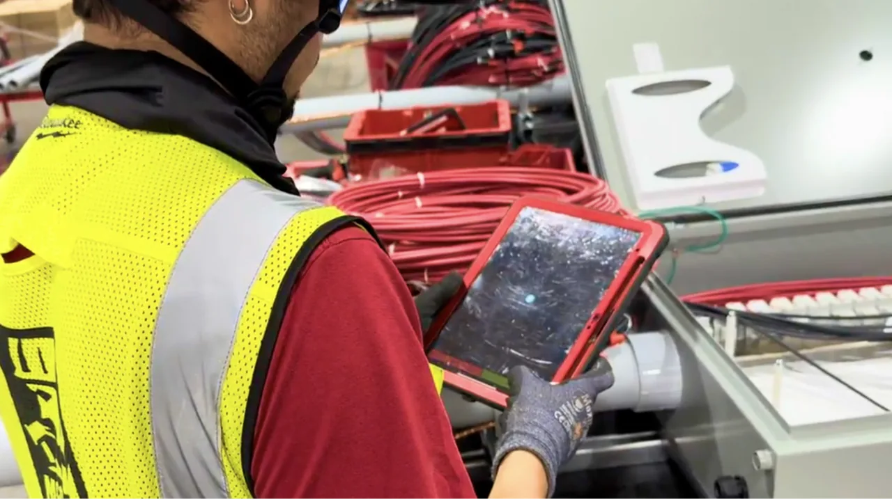 Wall panels moving through a McCarthy prefabrication line