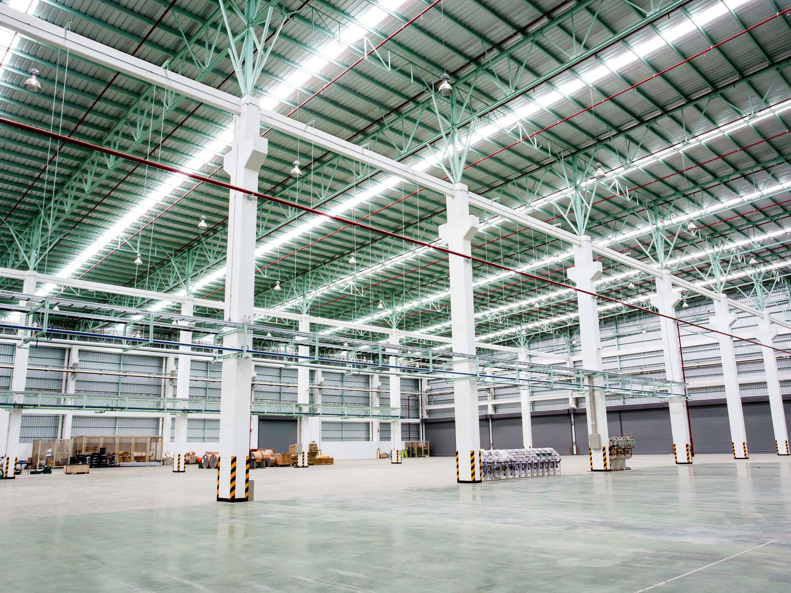 A production hall laid out for the week’s build