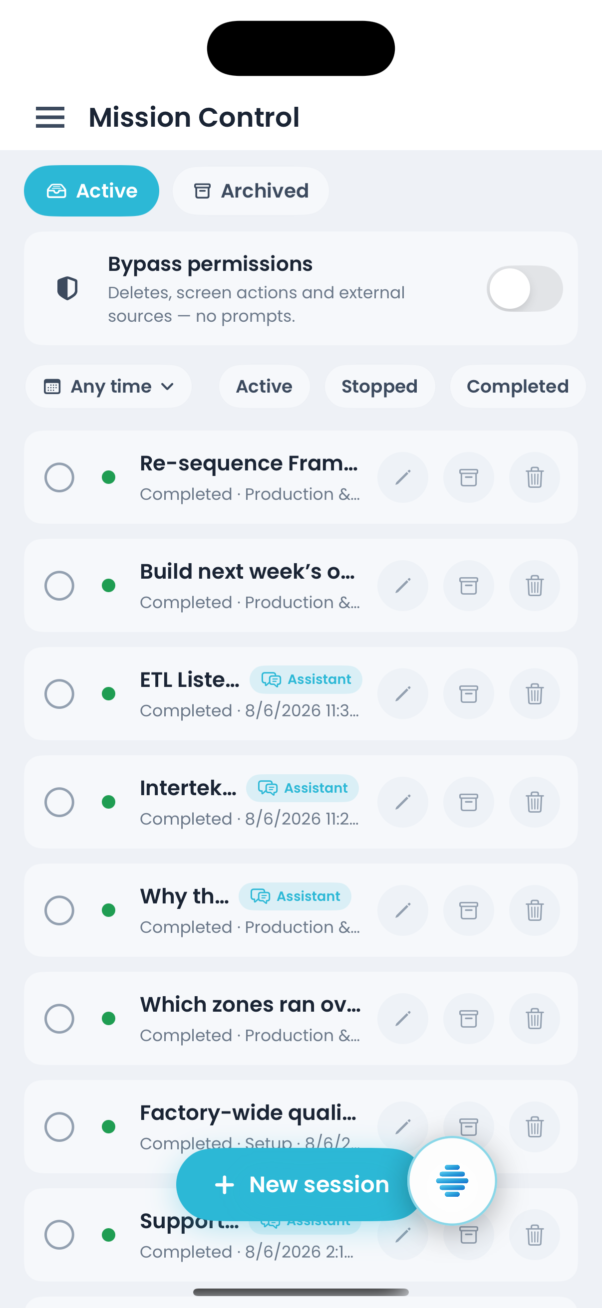 Offsight AI Mission Control on iPhone